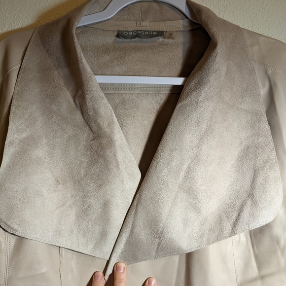 Bagatelle faux leather/suede open front jacket - Picture 6 of 9